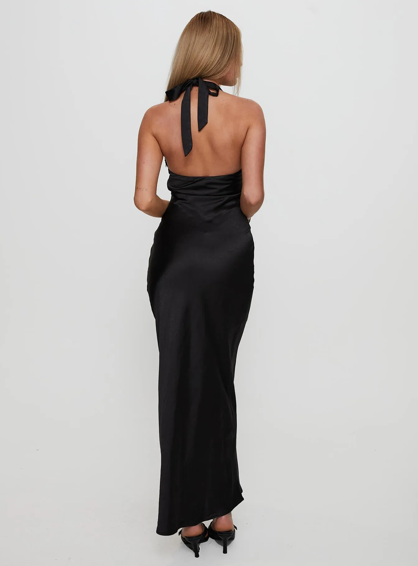Vasilisa Halter Neck Maxi Dress Black sold by Princess Polly product image thumbnail 4