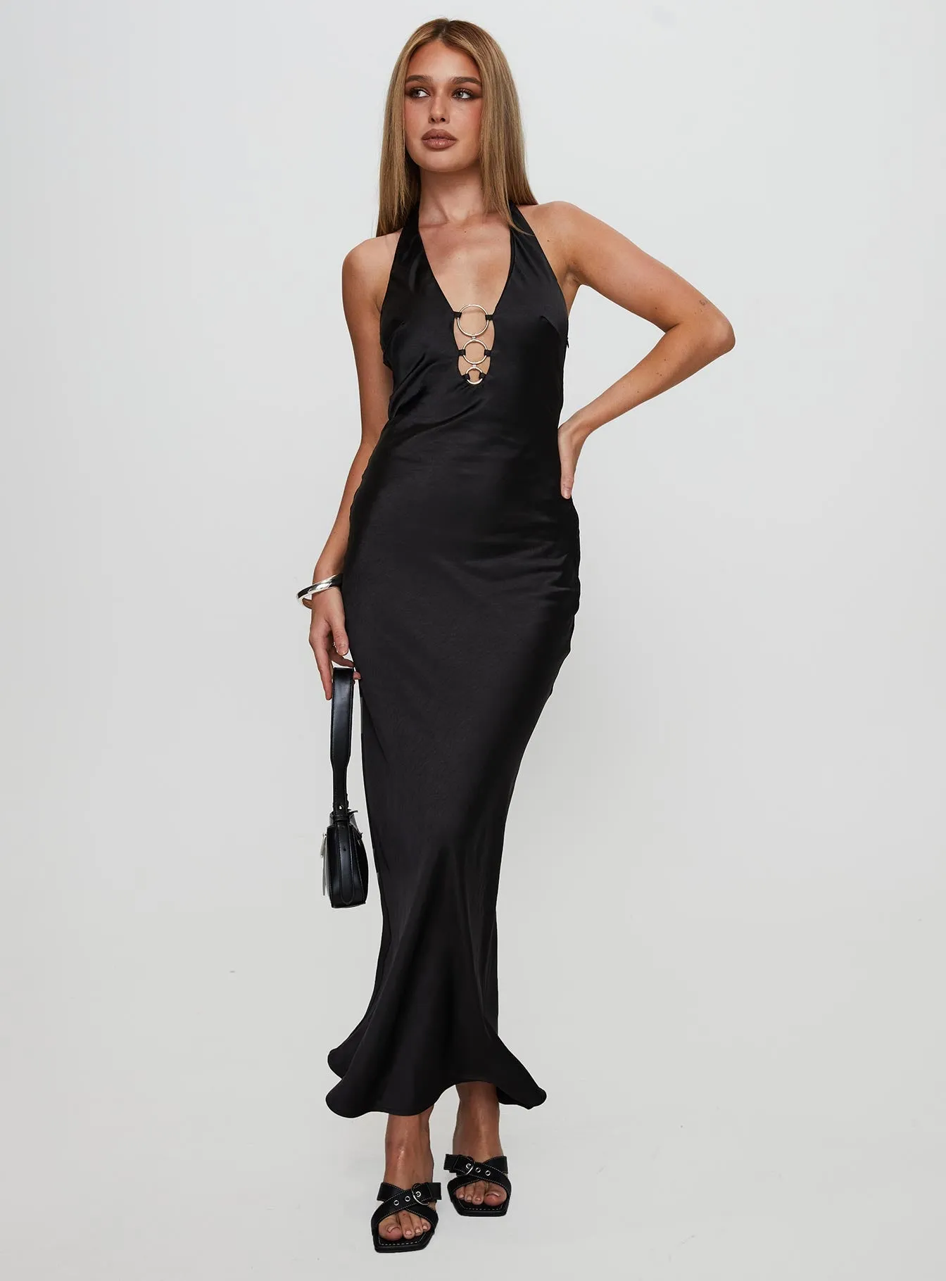 Vasilisa Halter Neck Maxi Dress Black sold by Princess Polly