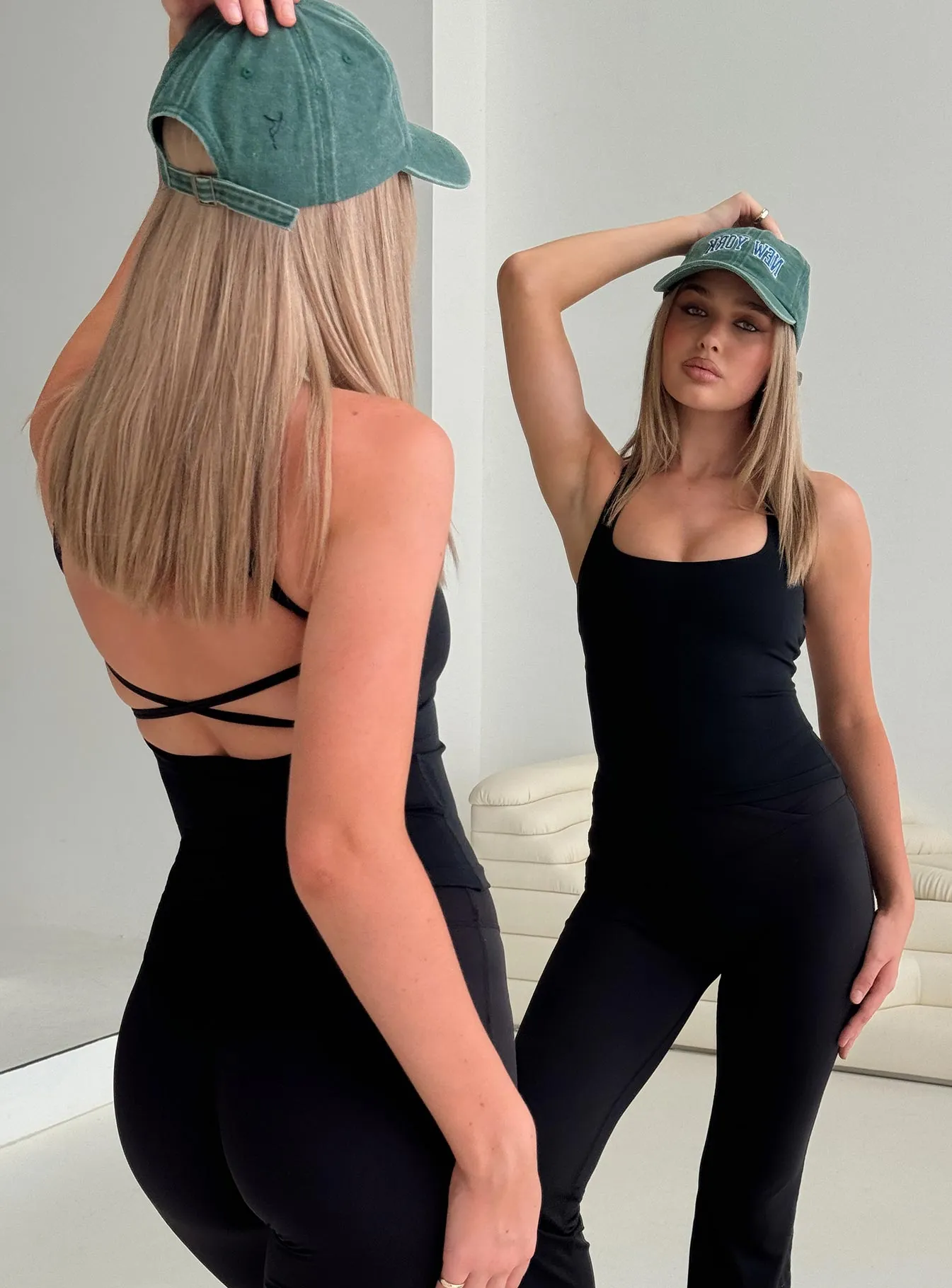 Layup Active Longline Cross Back Top Black sold by Princess Polly