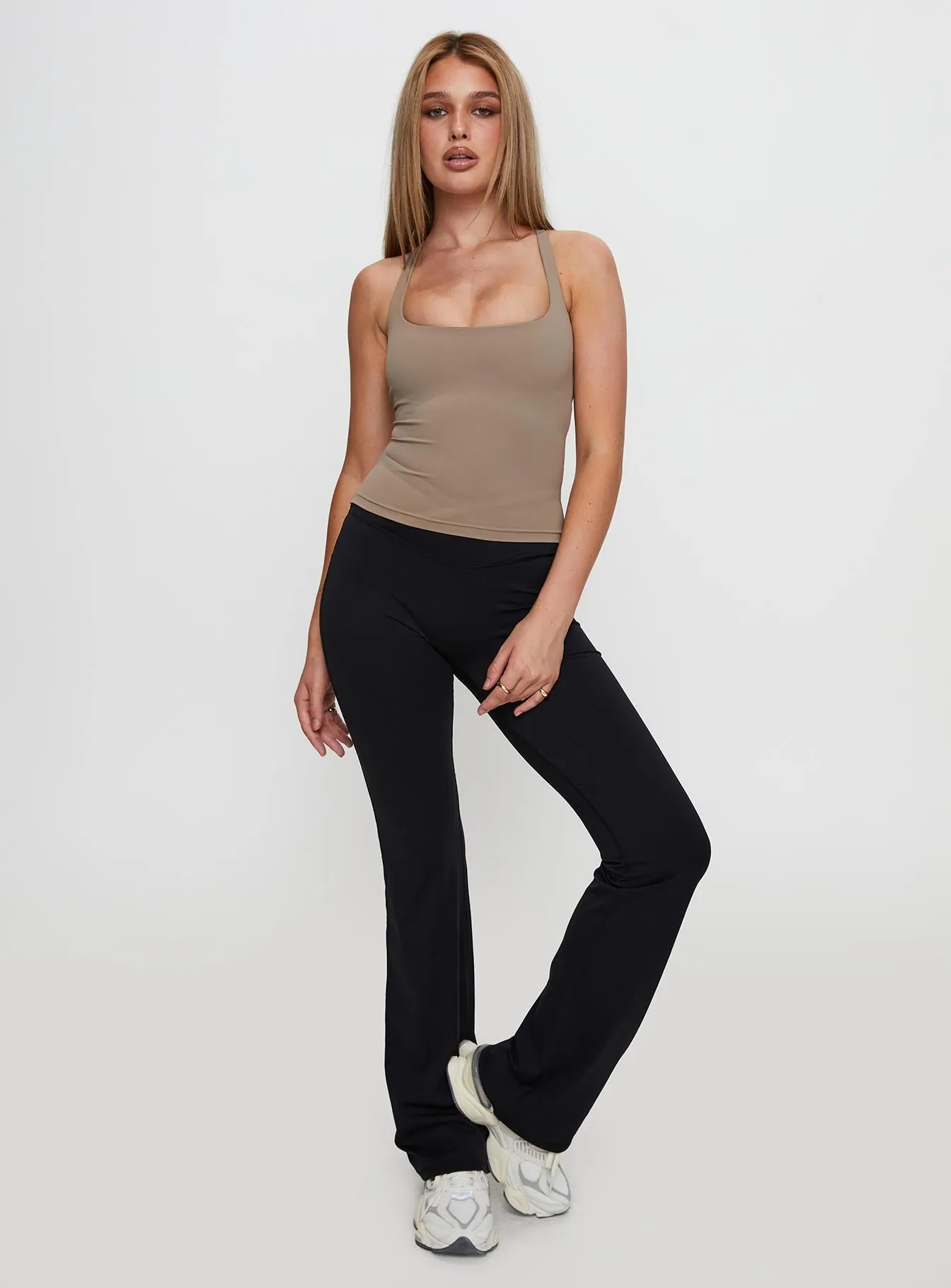 Layup Active Longline Cross Back Top Taupe sold by Princess Polly product image thumbnail 3