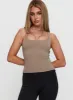 Layup Active Longline Cross Back Top Taupe sold by Princess Polly