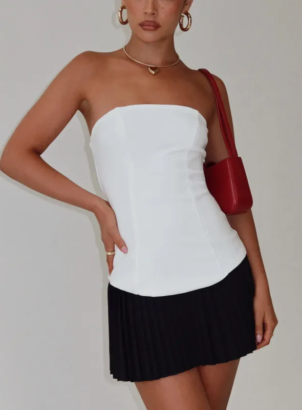 Obsessed Strapless Mini Dress White sold by Princess Polly