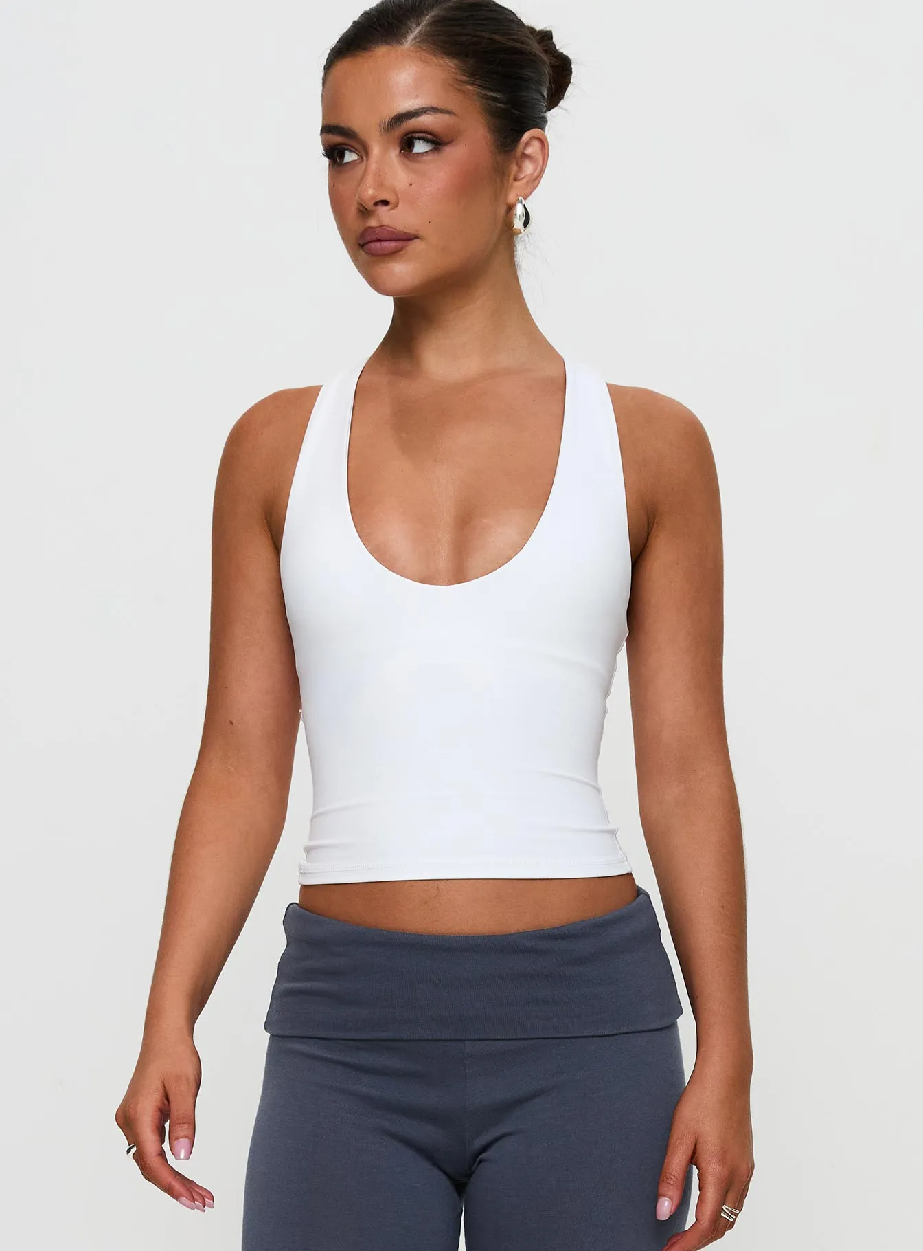 Fast Track Longline Active Tank Top White sold by Princess Polly product image thumbnail 2