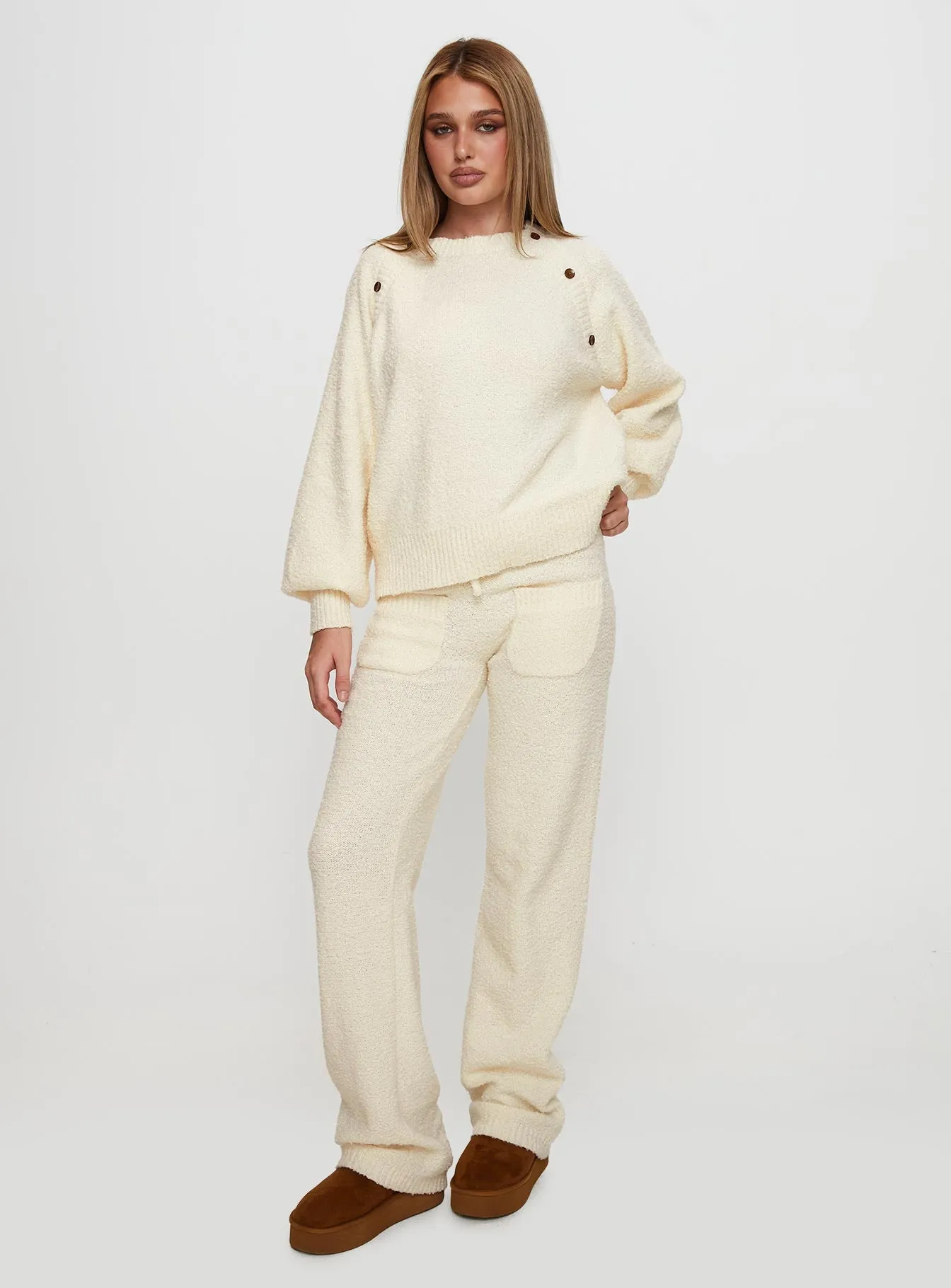 Susi Fluffy Knit Pant Ivory sold by Princess Polly product image thumbnail 3