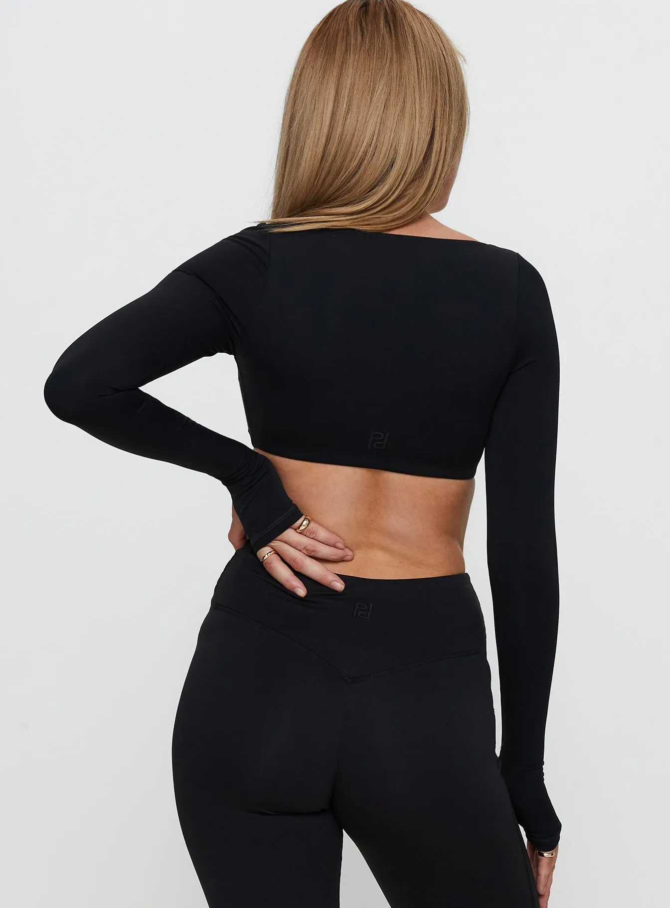 Set Point Active Square Neck Sleeve Top Black sold by Princess Polly product image thumbnail 5