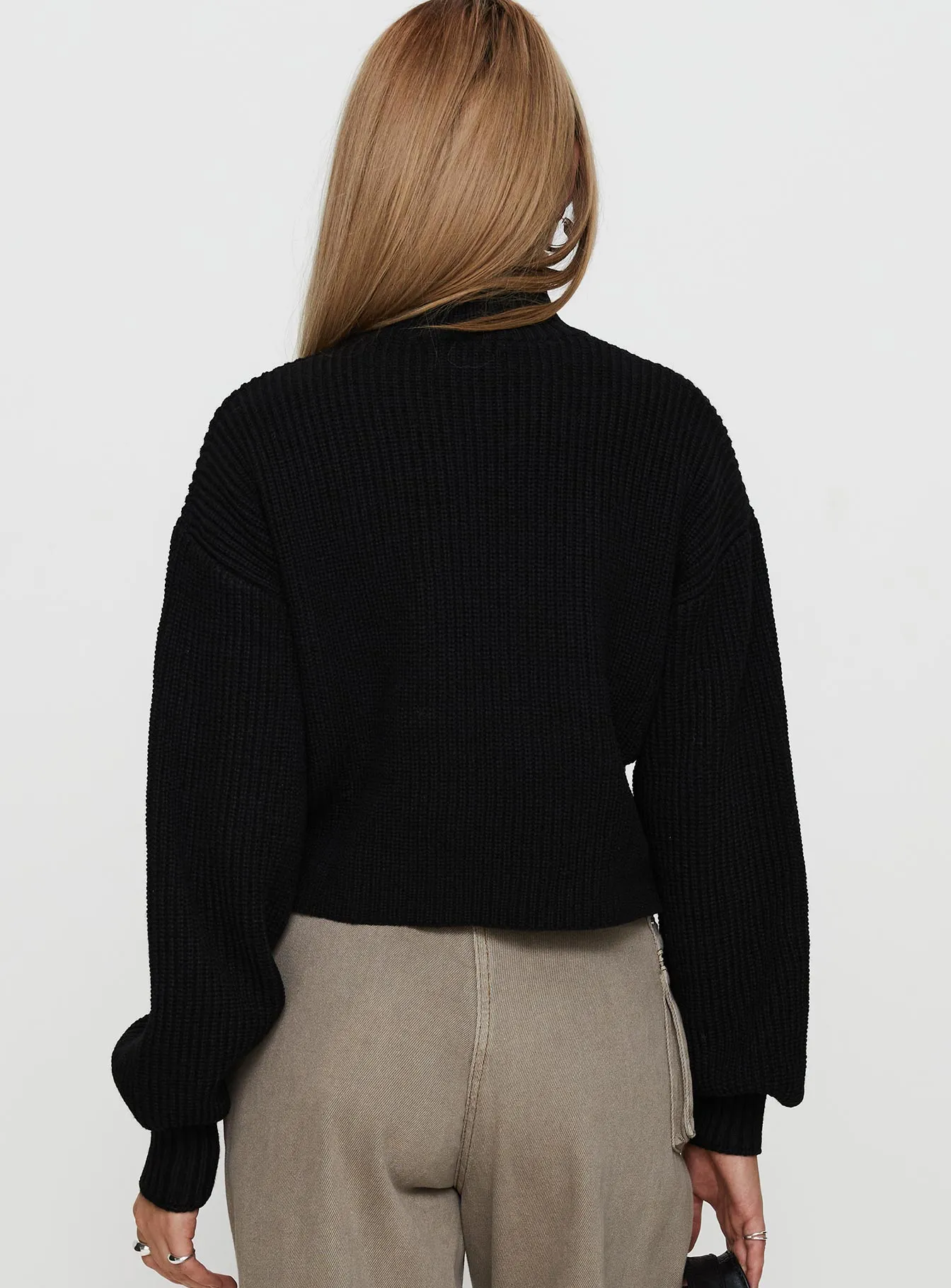 Sayge Mock Neck Knit Sweater Black sold by Princess Polly product image thumbnail 5