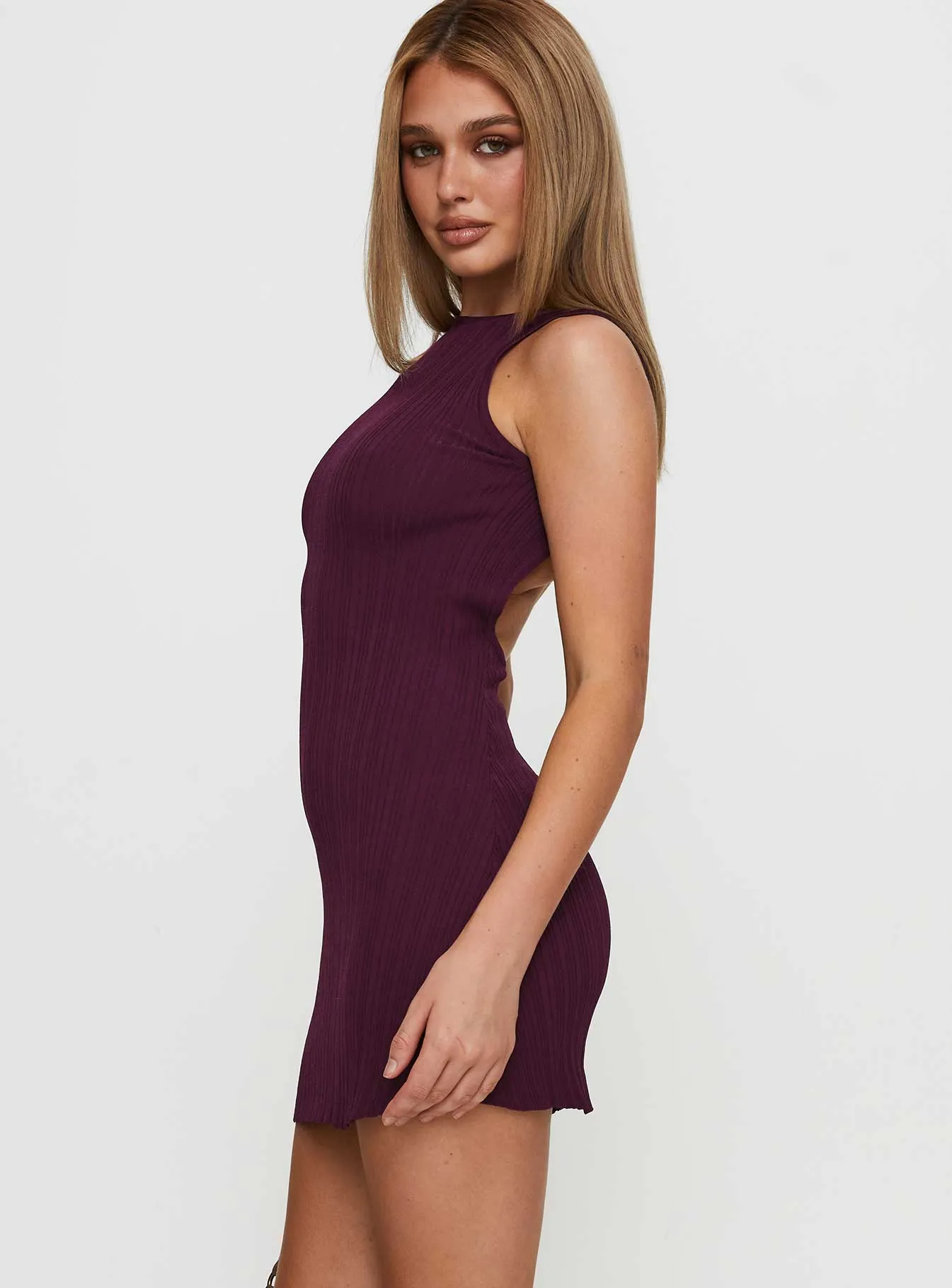 Mayok Mini Dress Plum sold by Princess Polly product image thumbnail 3