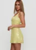 Dasha Mini Dress Yellow Sequin sold by Princess Polly
