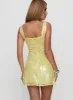 Dasha Mini Dress Yellow Sequin sold by Princess Polly