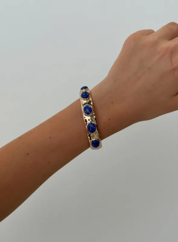 Carefree Days Bracelet Gold / Blue sold by Princess Polly