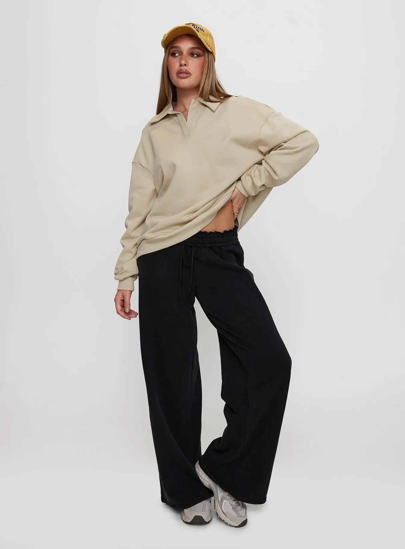 Back Around Collared Fleece Jumper Oat sold by Princess Polly product image thumbnail 2