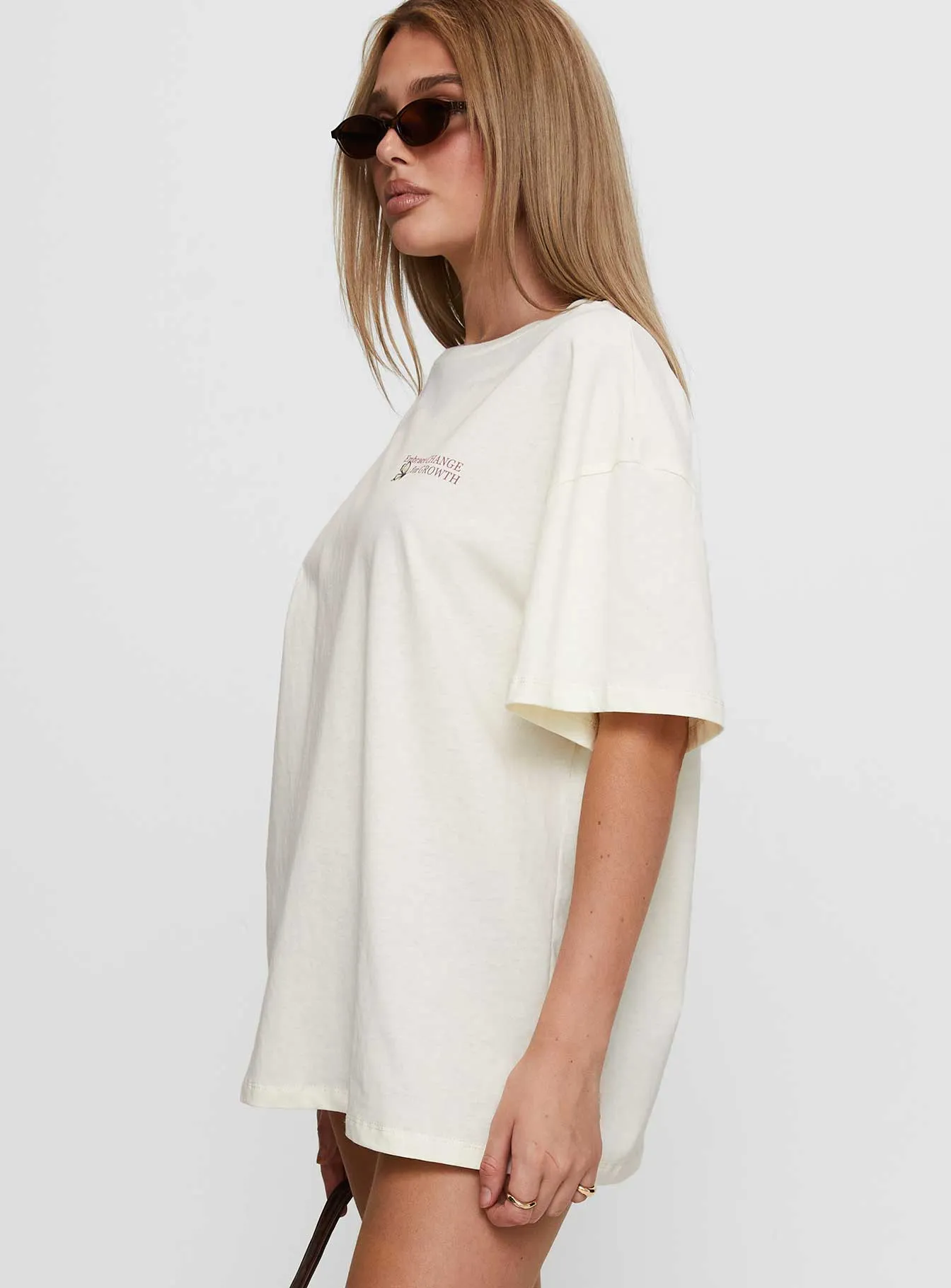 Princess Polly x Butterfly Foundation Charity Merch Oversized Tee Cream sold by Princess Polly product image thumbnail 4