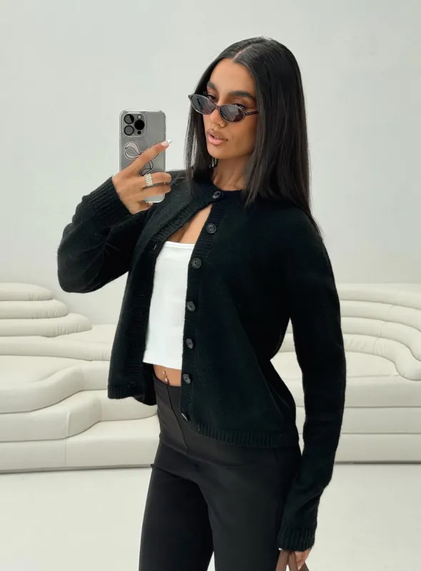 Denmark Cardigan Black sold by Princess Polly