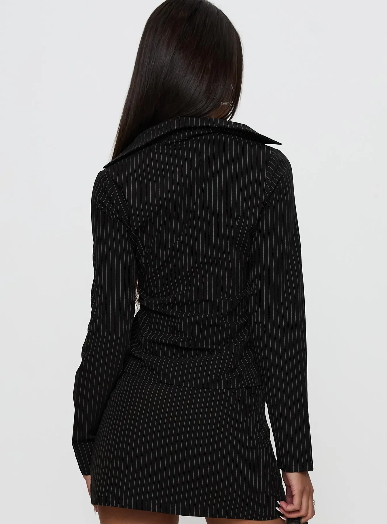 Feminique Tie Up Long Sleeve Top Black Stripe sold by Princess Polly product image thumbnail 5