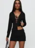 Feminique Skort Black Stripe sold by Princess Polly