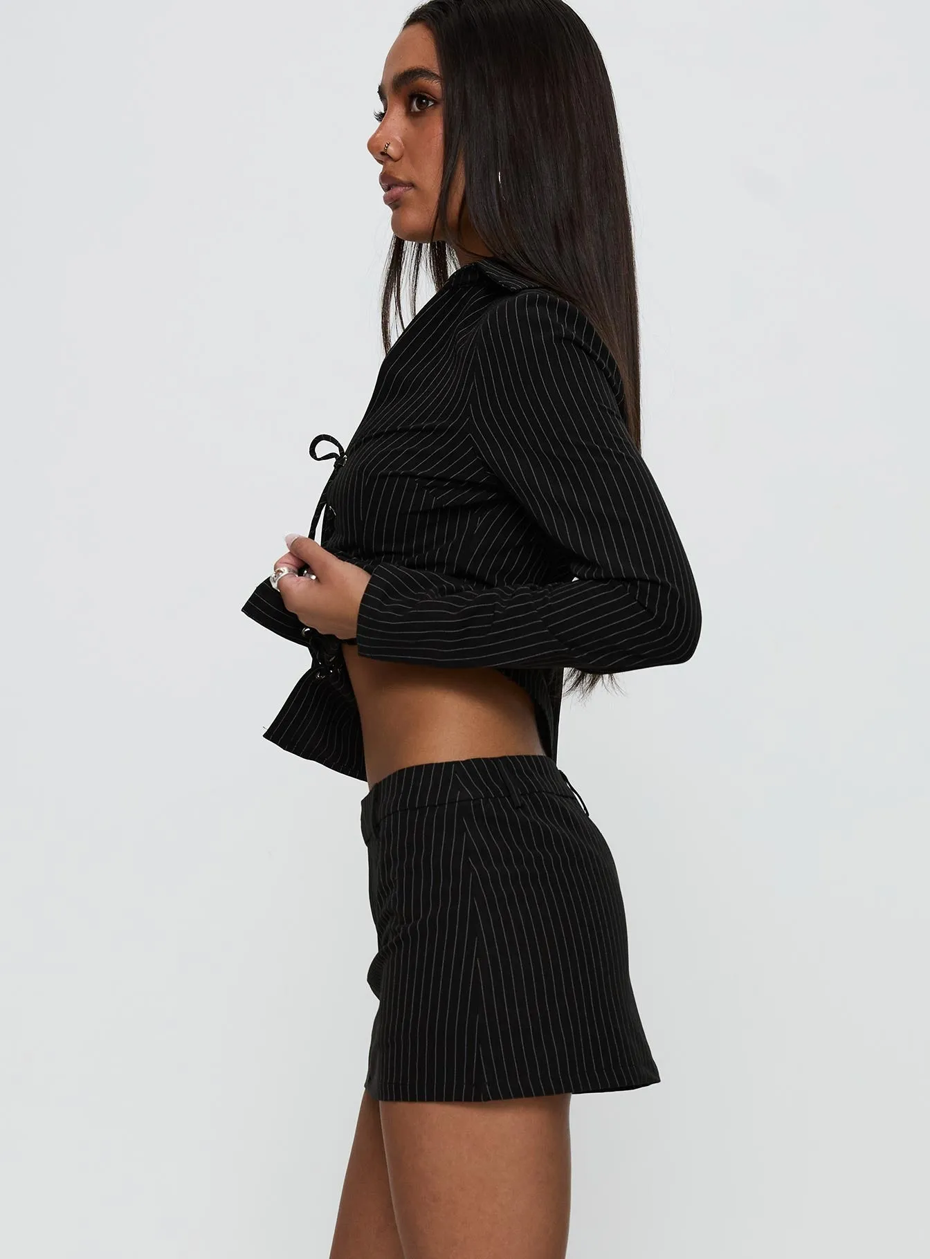 Feminique Skort Black Stripe sold by Princess Polly product image thumbnail 4