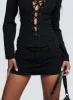 Feminique Skort Black Stripe sold by Princess Polly