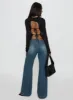 Laguardia Mid Rise Wide Leg Jeans Dark Blue Wash sold by Princess Polly