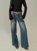 Laguardia Mid Rise Wide Leg Jeans Dark Blue Wash sold by Princess Polly