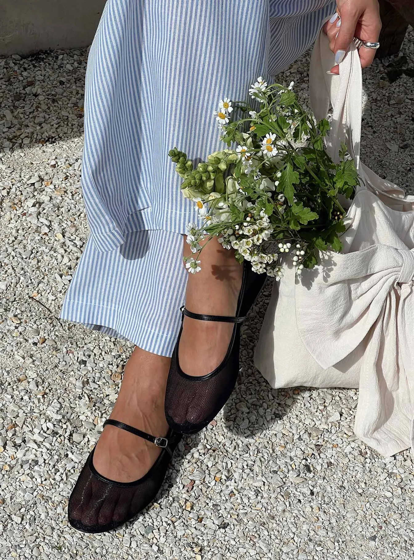 Billini Gilda Ballet Flats Black Mesh sold by Princess Polly