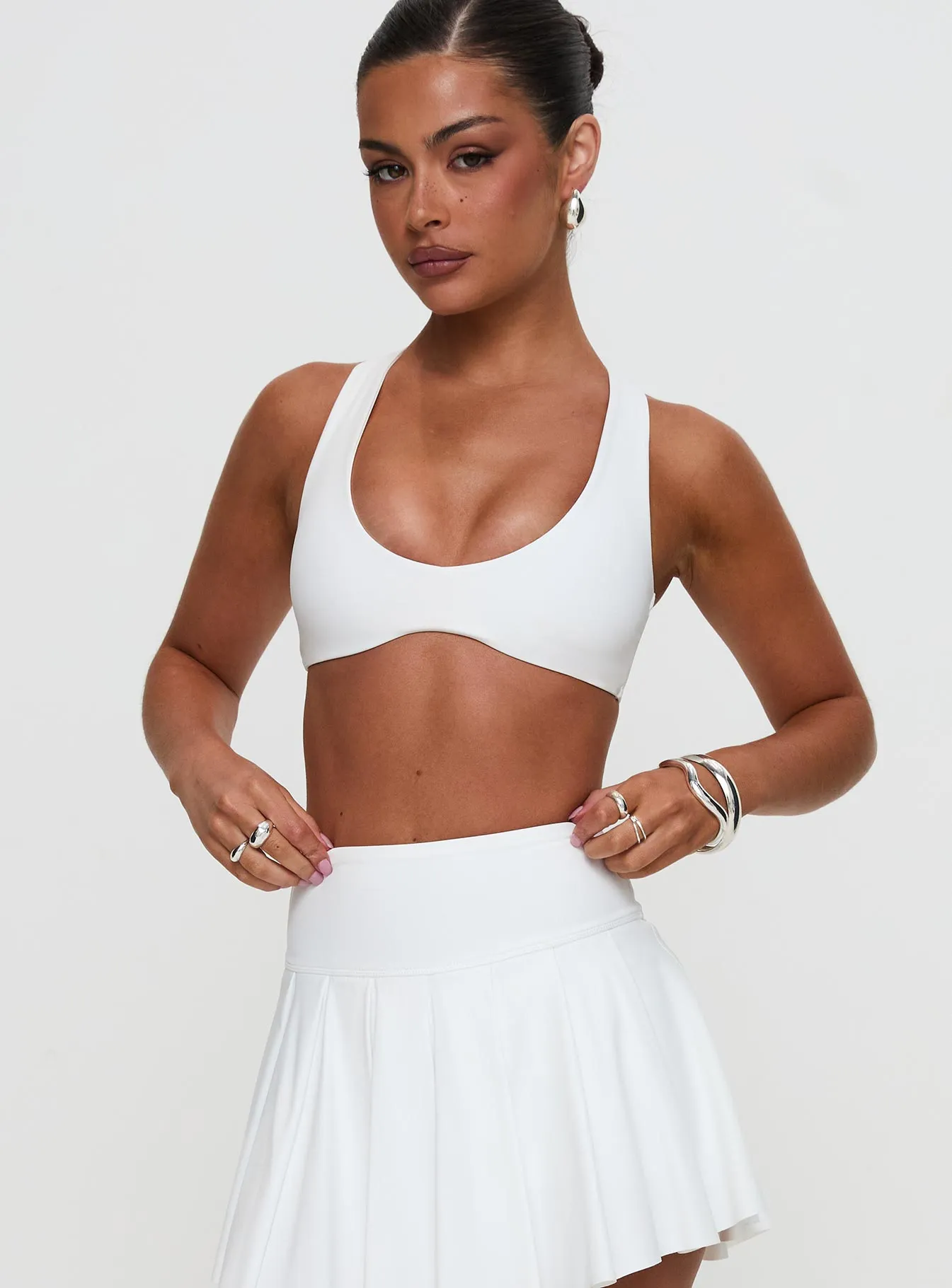 Pulse Active Halter Crop White sold by Princess Polly product image thumbnail 2