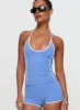 Fast Track Active Halter Top Blue sold by Princess Polly