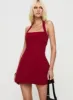 Alyn Halter Mini Dress Wine Red Petite sold by Princess Polly