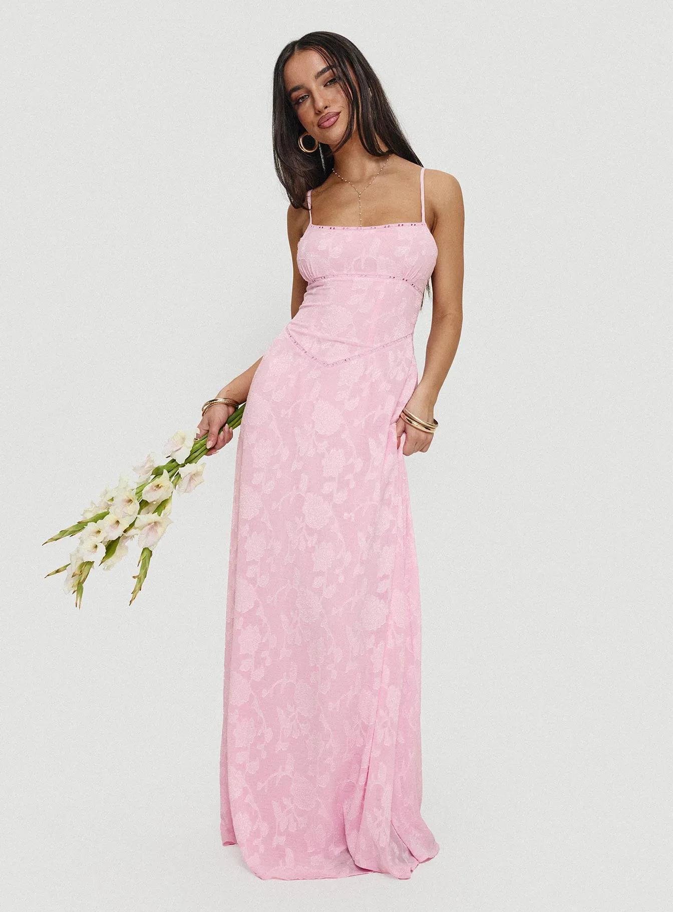 South Of France Maxi Dress Pink Petite sold by Princess Polly