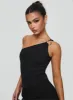 Talija One Shoulder Bodysuit Black Tall sold by Princess Polly