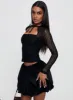 Georgiana Bubble Hem Mini Skirt Black sold by Princess Polly