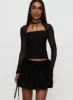 Georgiana Bubble Hem Mini Skirt Black sold by Princess Polly