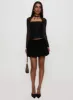 Georgiana Bubble Hem Mini Skirt Black sold by Princess Polly