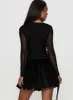 Georgiana Bubble Hem Mini Skirt Black sold by Princess Polly