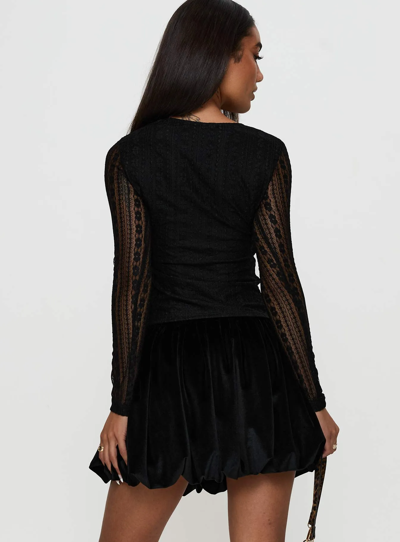 Georgiana Bubble Hem Mini Skirt Black sold by Princess Polly product image thumbnail 5