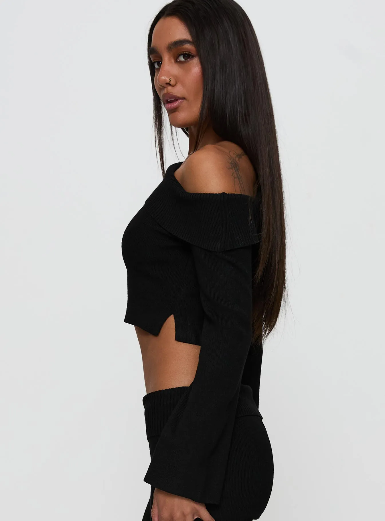 Sina Off The Shoulder Top Black sold by Princess Polly product image thumbnail 4