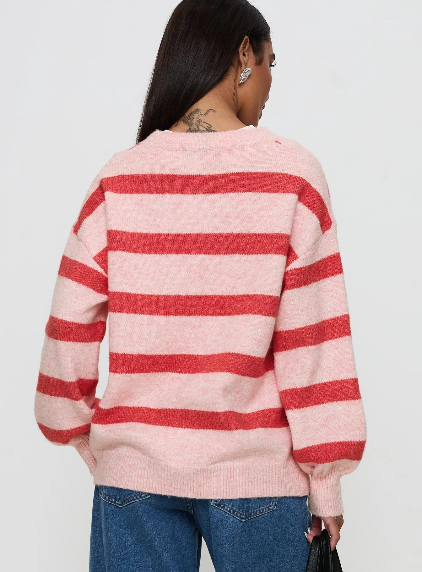 Ryanna Sweater Pink / Red Stripe sold by Princess Polly product image thumbnail 5
