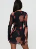 Nyxia Long Sleeve Mini Dress Multi sold by Princess Polly