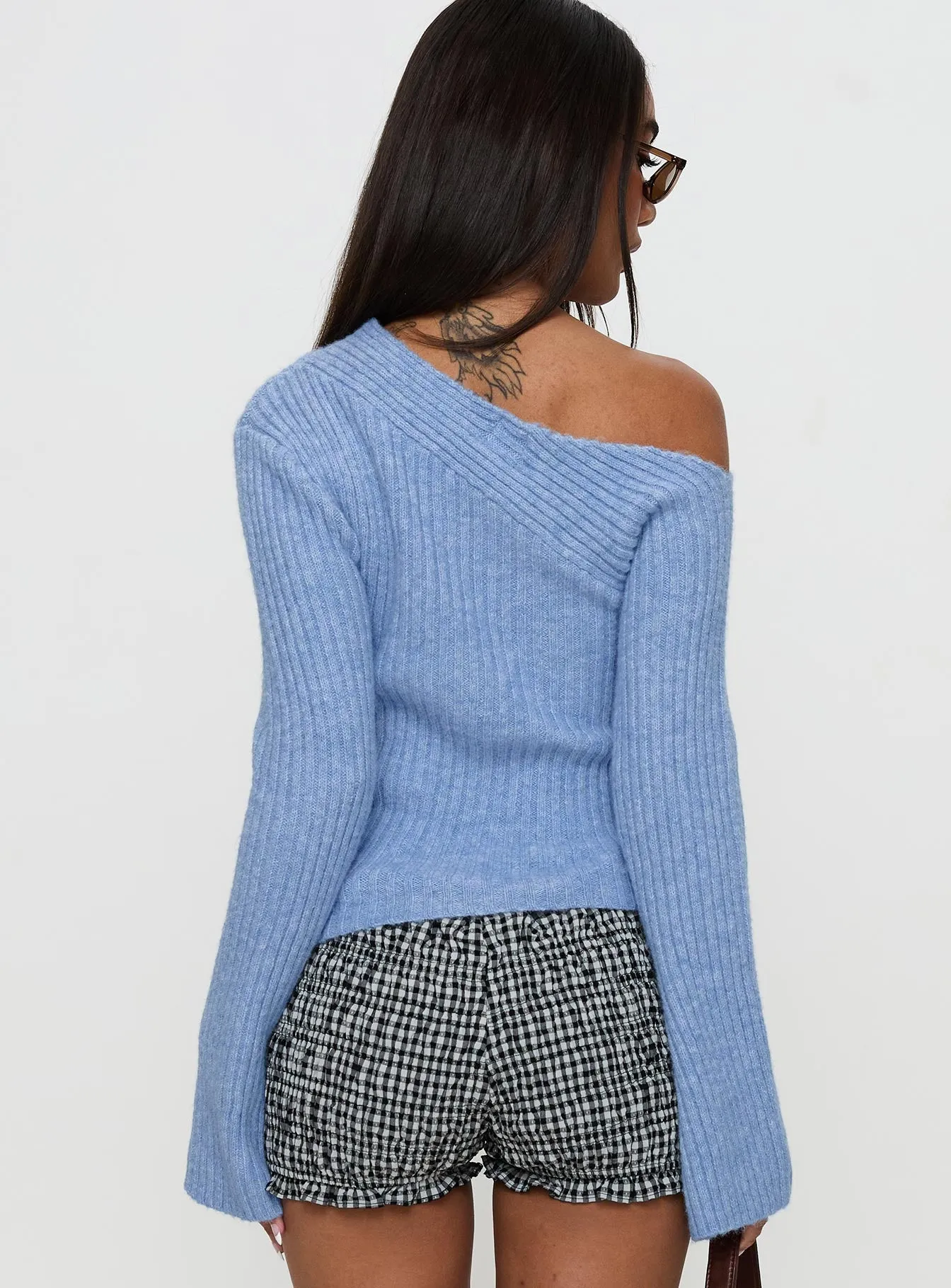 Phillips Cold Shoulder Sweater Blue sold by Princess Polly product image thumbnail 5