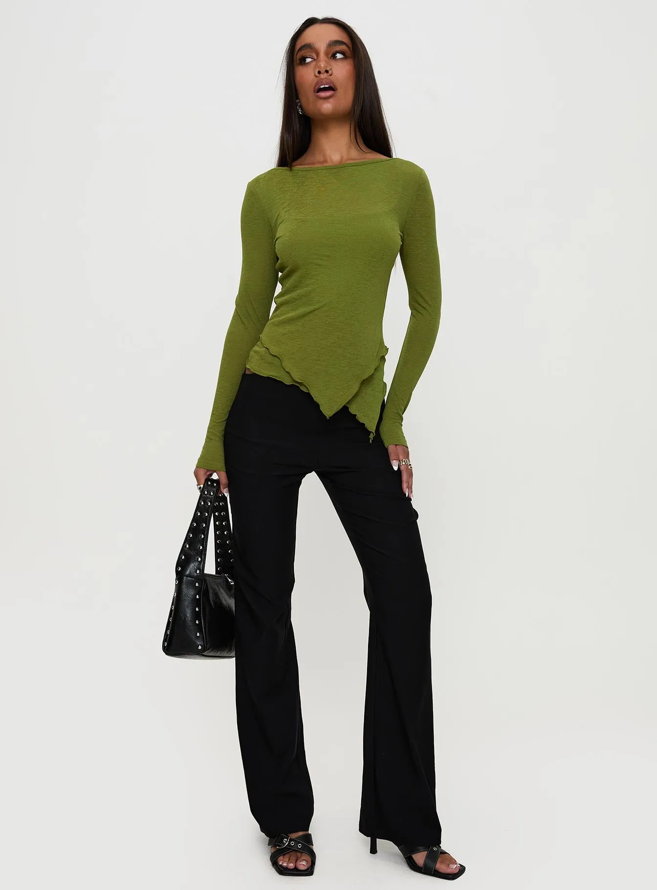 I Know You Backless Long Sleeve Top Green sold by Princess Polly product image thumbnail 3