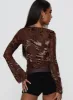 Meant To Be Mesh Long Sleeve Top Brown Floral sold by Princess Polly