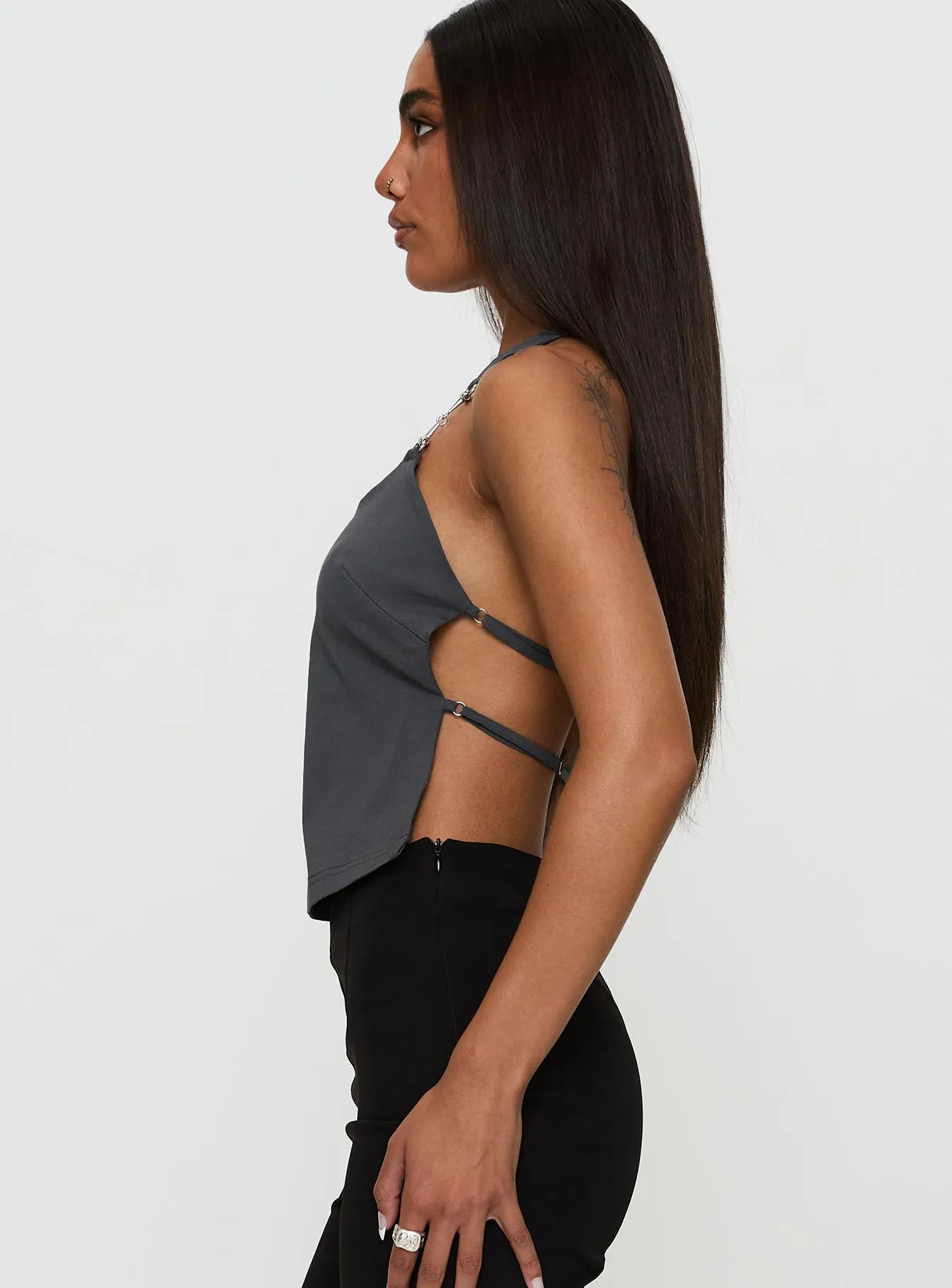 Eyes On You Backless Top Slate sold by Princess Polly product image thumbnail 4