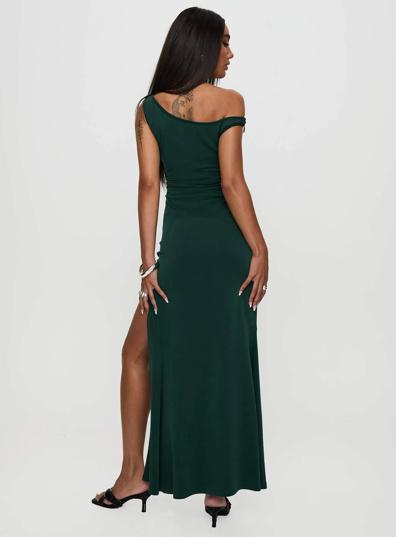 Rios One Shoulder Maxi Dress Green sold by Princess Polly product image thumbnail 5