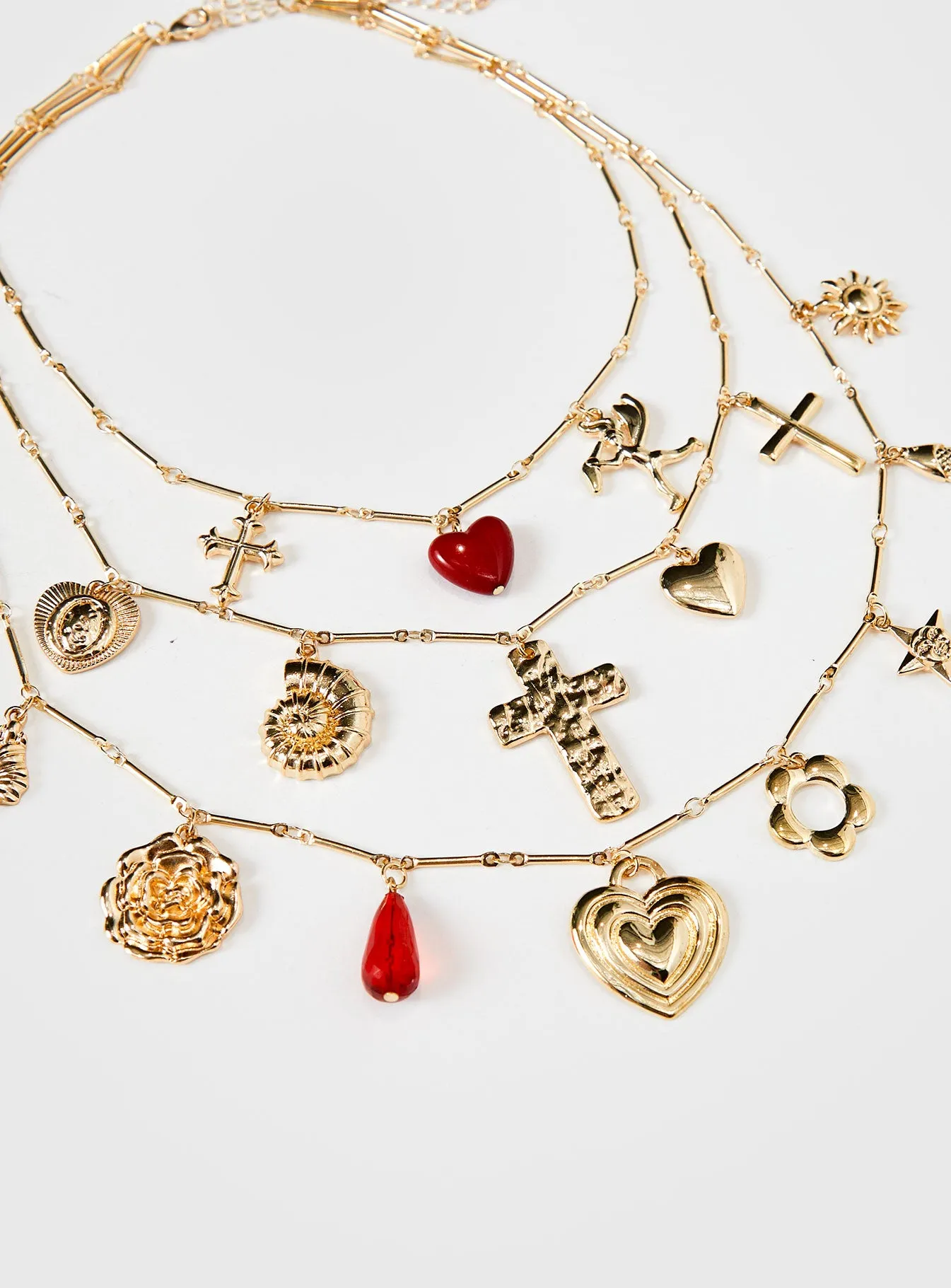 Cash Out Layered Charm Necklace Gold sold by Princess Polly product image thumbnail 3