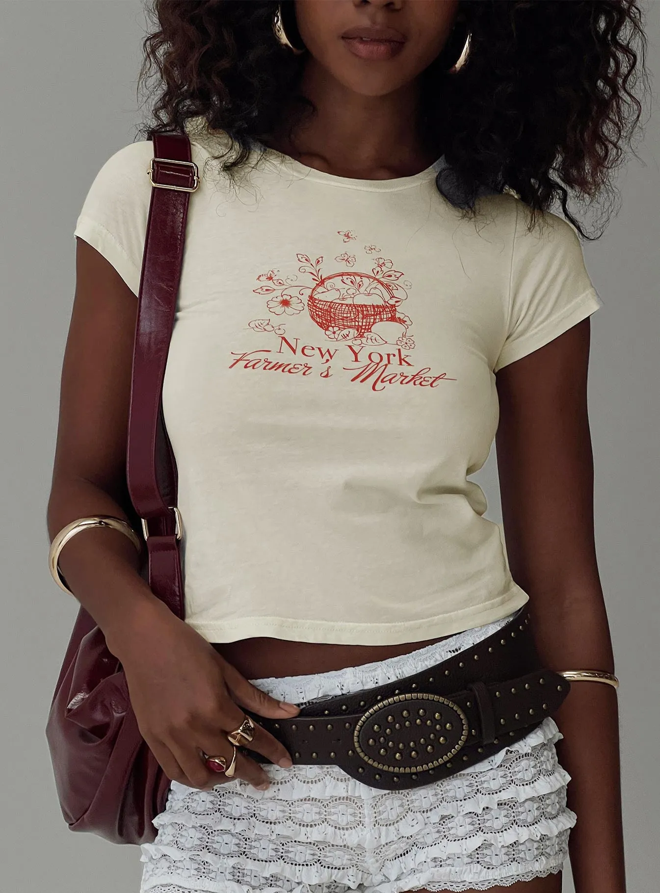 NYC Farmers Market Tee White sold by Princess Polly