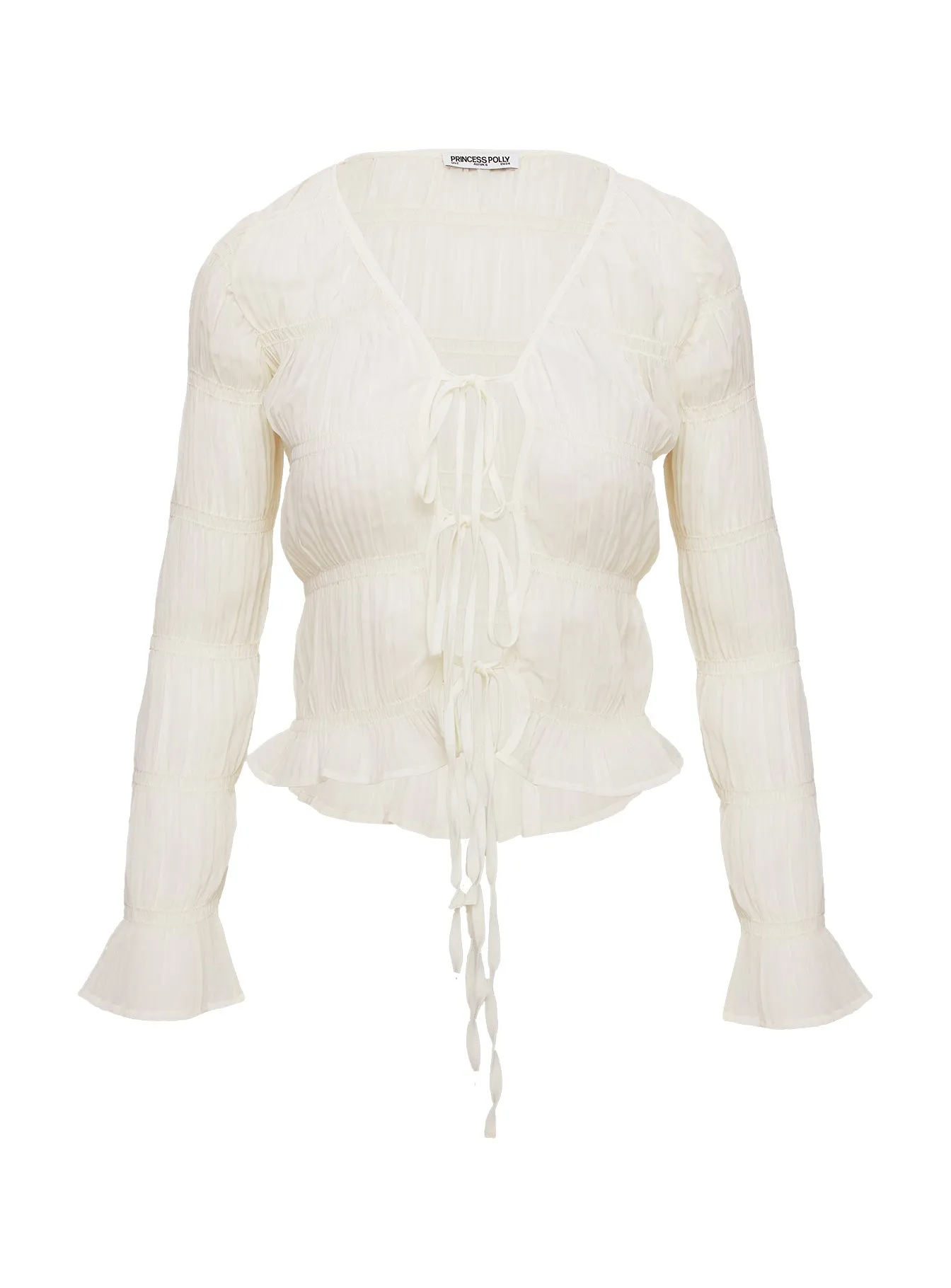 Carnelian Frill Long Sleeve Top Cream sold by Princess Polly product image thumbnail 5