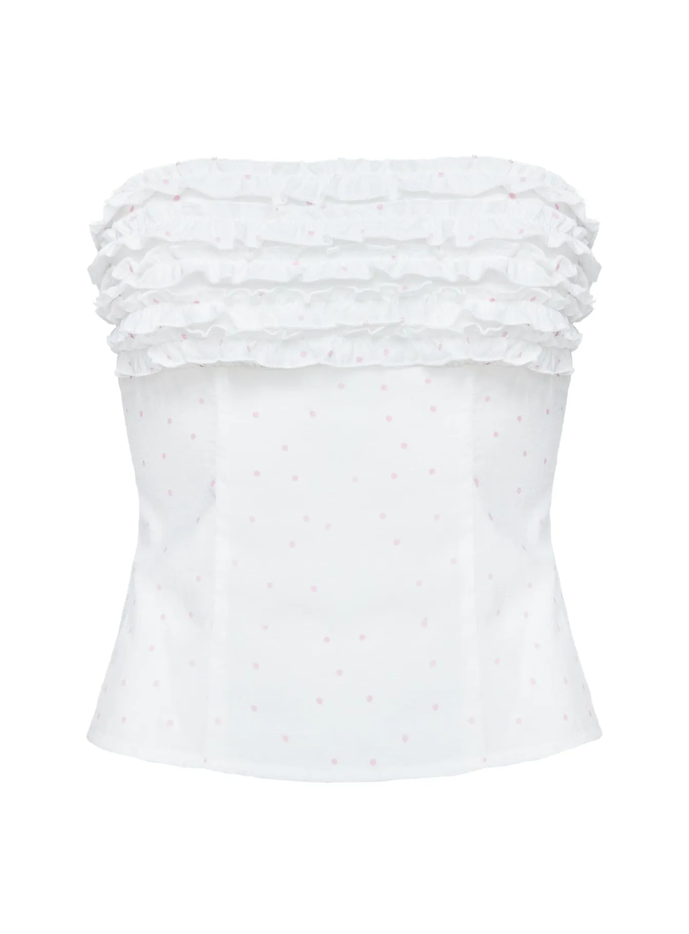 Swingset Love Strapless Top White / Pink Dot sold by Princess Polly product image thumbnail 5