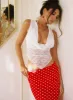 Hayze Maxi Skirt Red / White Polka sold by Princess Polly