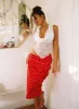 Hayze Maxi Skirt Red / White Polka sold by Princess Polly