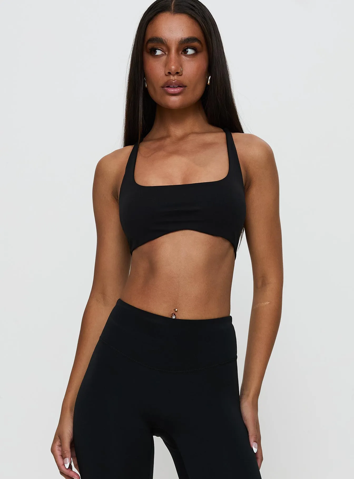 Finish Line Active Cross Back Top Black sold by Princess Polly product image thumbnail 2