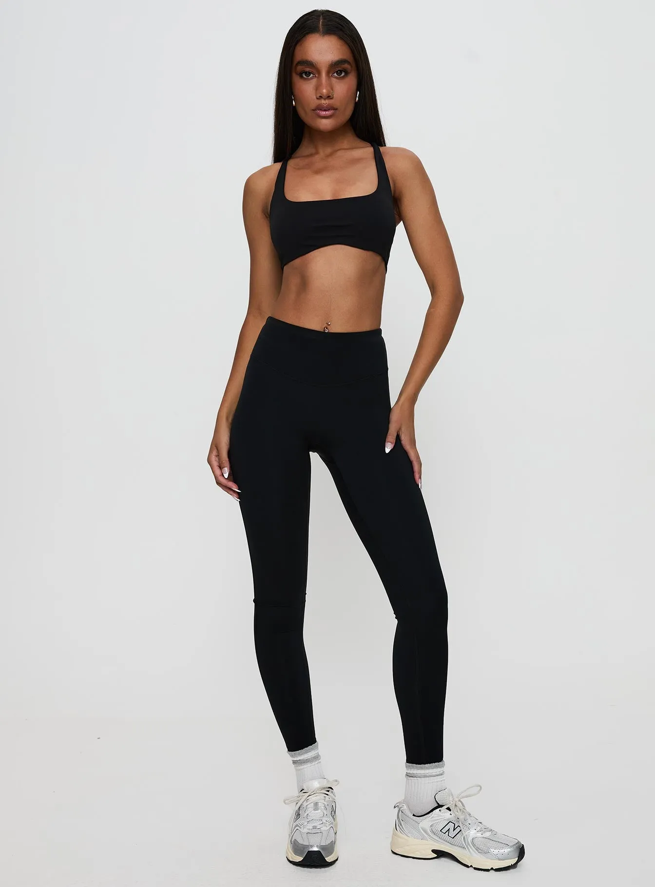 Finish Line Active Cross Back Top Black sold by Princess Polly product image thumbnail 3
